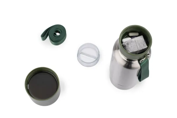 RON Vacuum flask with a lanyard RON 500 ml Maslinasto zelena