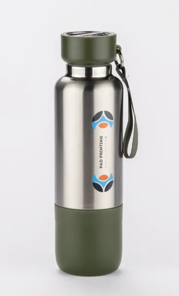 RON Vacuum flask with a lanyard RON 500 ml oliwkowy