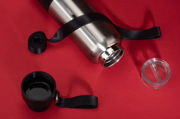 RON Vacuum flask with a lanyard RON 500 ml Crna