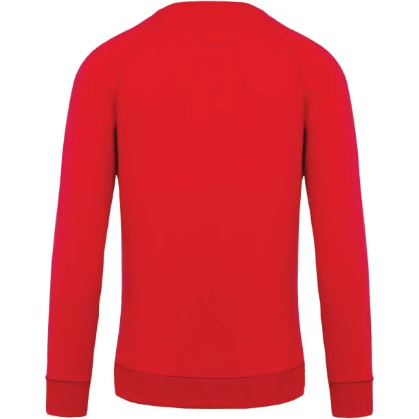  MEN'S ORGANIC COTTON CREW NECK RAGLAN SLEEVE SWEATSHIRT - Kariban Red