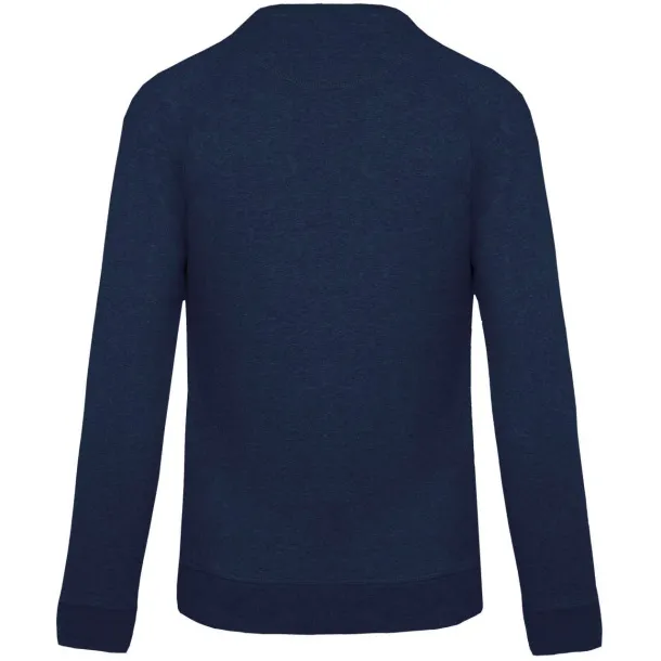  MEN'S ORGANIC COTTON CREW NECK RAGLAN SLEEVE SWEATSHIRT - Kariban French Navy Heather