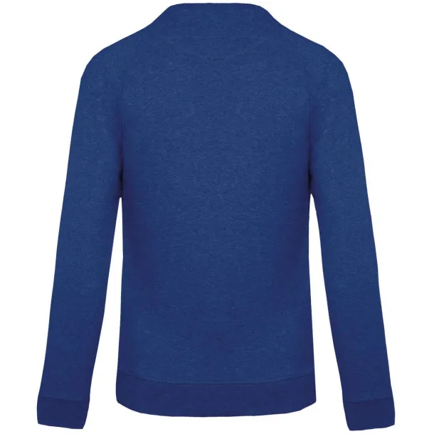  MEN'S ORGANIC COTTON CREW NECK RAGLAN SLEEVE SWEATSHIRT - Kariban Ocean Blue Heather