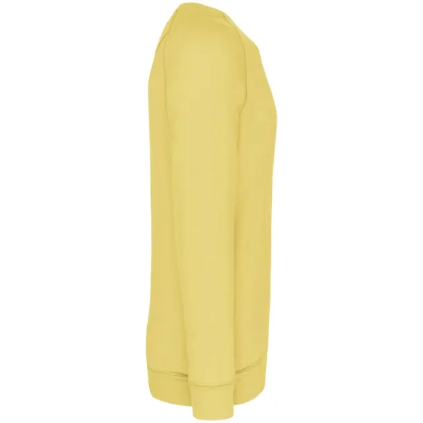  MEN'S ORGANIC COTTON CREW NECK RAGLAN SLEEVE SWEATSHIRT - Kariban Lemon Yellow