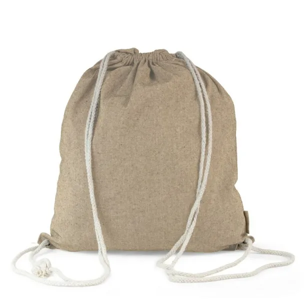  Recycled cotton bag 2 in 1, drawstring bag and shopping bag beige
