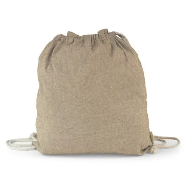  Recycled cotton bag 2 in 1, drawstring bag and shopping bag beige