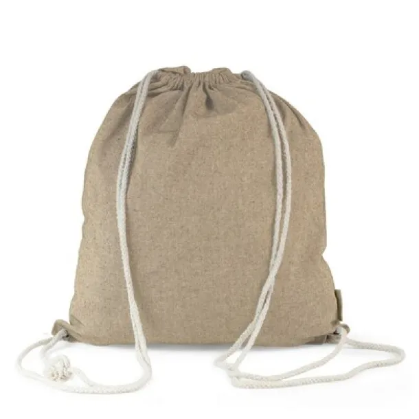 Recycled cotton bag 2 in 1, drawstring bag and shopping bag beige