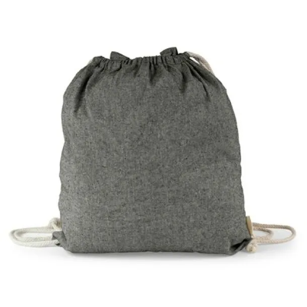  Recycled cotton bag 2 in 1, drawstring bag and shopping bag Crna