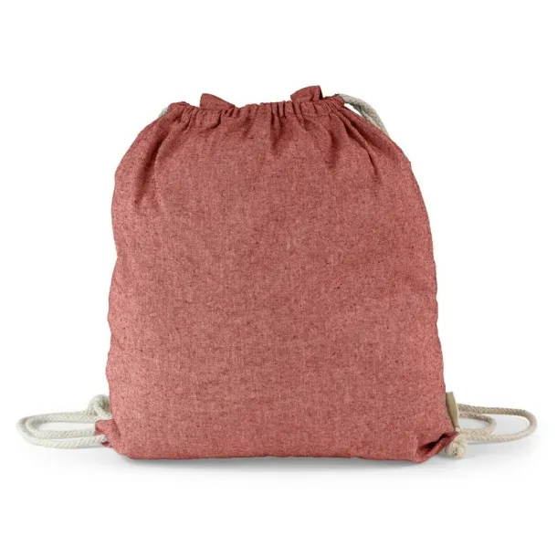  Recycled cotton bag 2 in 1, drawstring bag and shopping bag Crvena