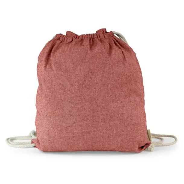  Recycled cotton bag 2 in 1, drawstring bag and shopping bag Crvena