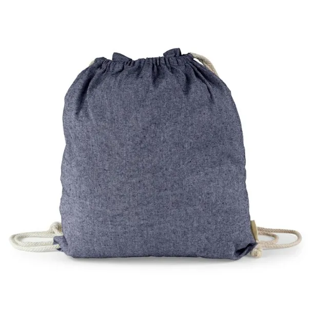  Recycled cotton bag 2 in 1, drawstring bag and shopping bag Plava