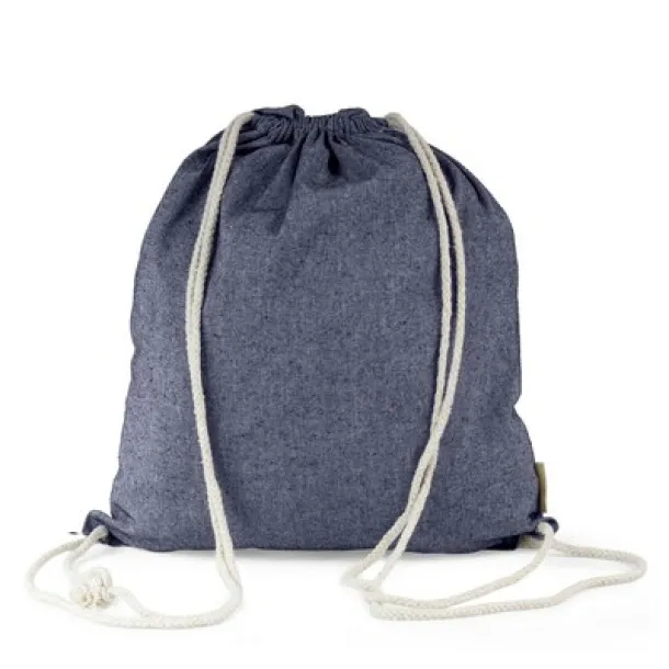 Recycled cotton bag 2 in 1, drawstring bag and shopping bag Plava