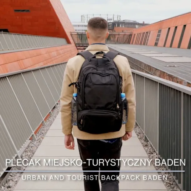 BADEN ruksak s džepom za laptop, 17" Crna