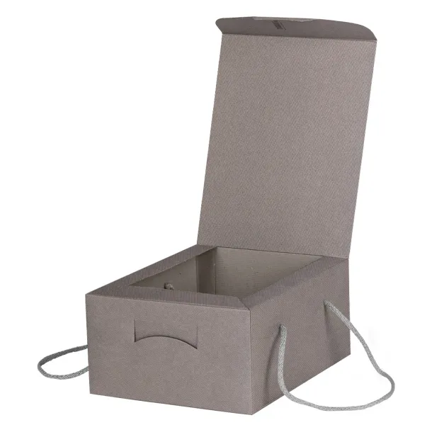 CORDINI Three-layer self-assembling gift box with cord handles Gray