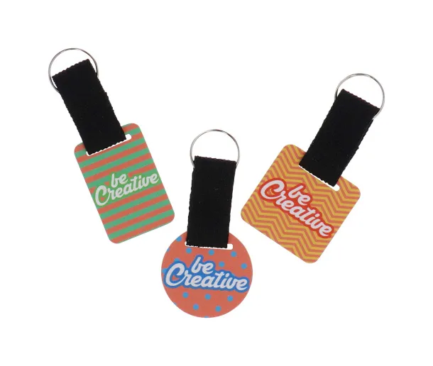 Woody Strap custom keyring, round Natural