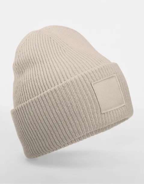  Deep Cuffed Tonal Patch Beanie - Beechfield Natural Stone
