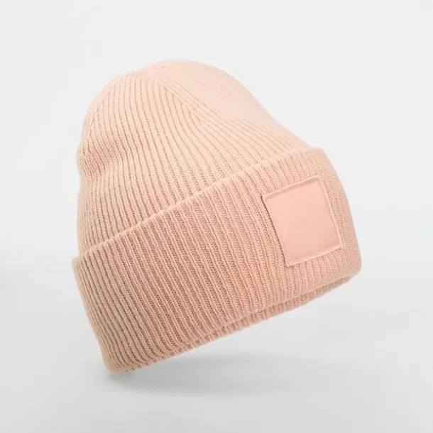  Deep Cuffed Tonal Patch Beanie - Beechfield Peach