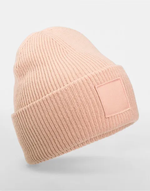  Deep Cuffed Tonal Patch Beanie - Beechfield Peach