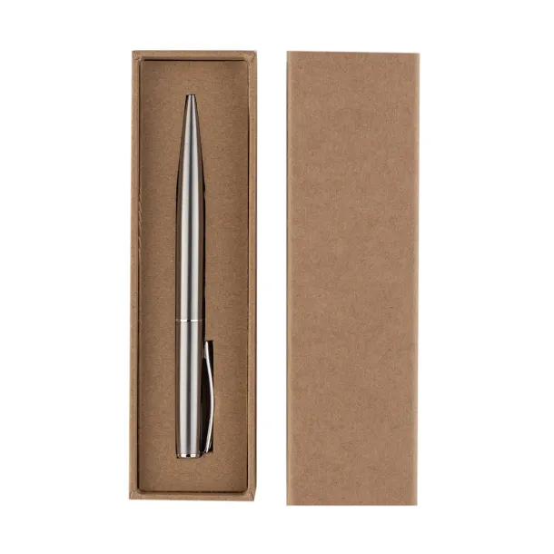 SILVERY metal pen in box Silver