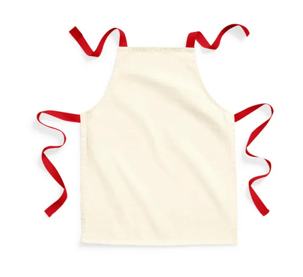 FairTrade Cotton Junior Craft Apron - Westford Mill Natural Classic Red