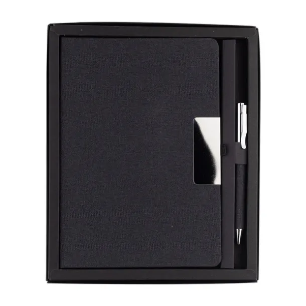 PLATA gift set of notebook and pen Black