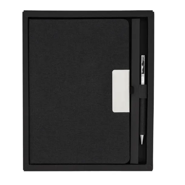 PLATA gift set of notebook and pen Black
