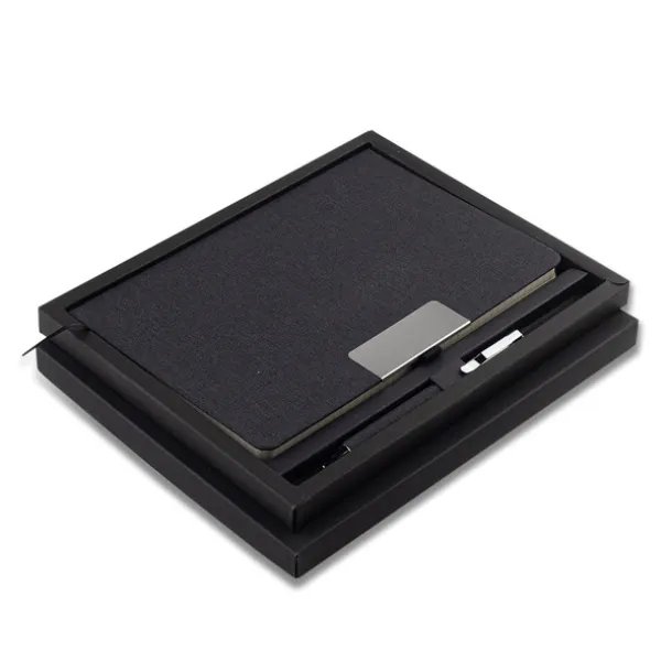 PLATA gift set of notebook and pen Black