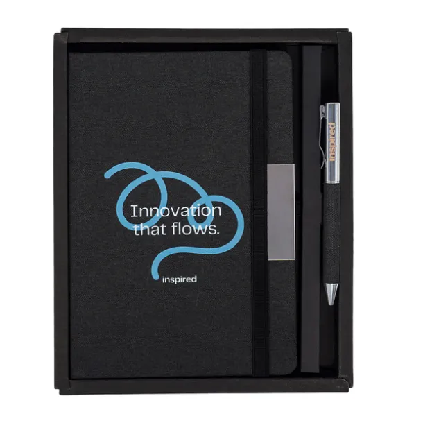 PLATA gift set of notebook and pen Black