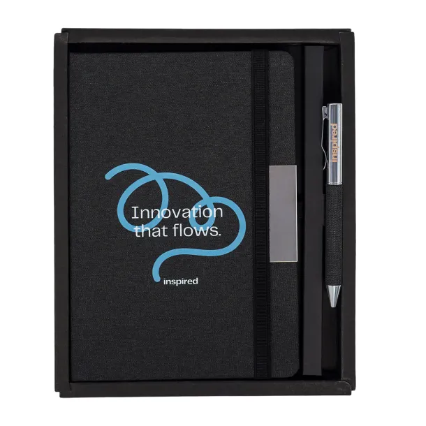 PLATA gift set of notebook and pen Black