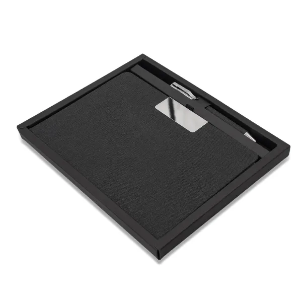 PLATA gift set of notebook and pen Black