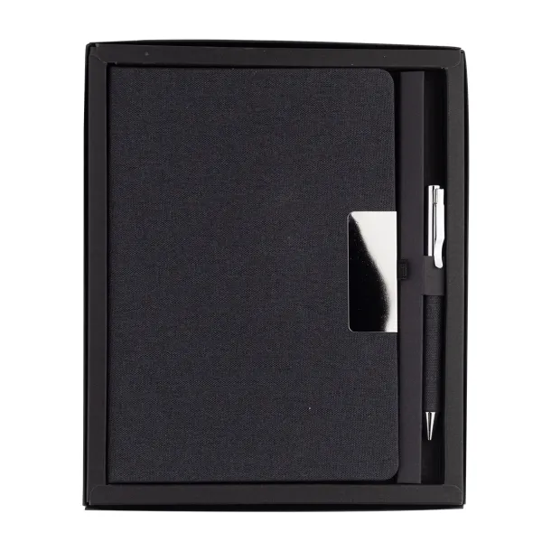 PLATA gift set of notebook and pen Black