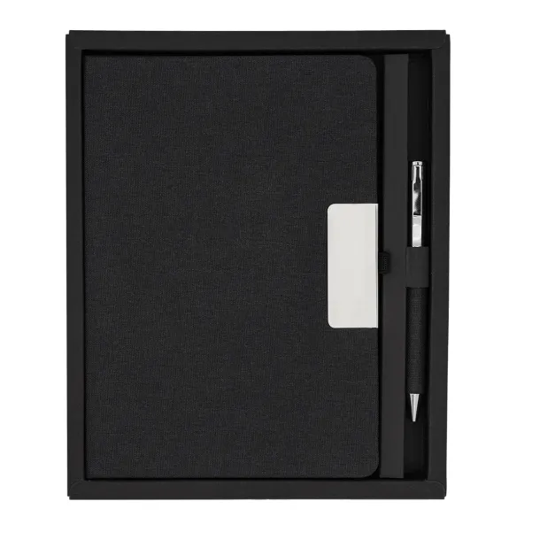 PLATA gift set of notebook and pen Black