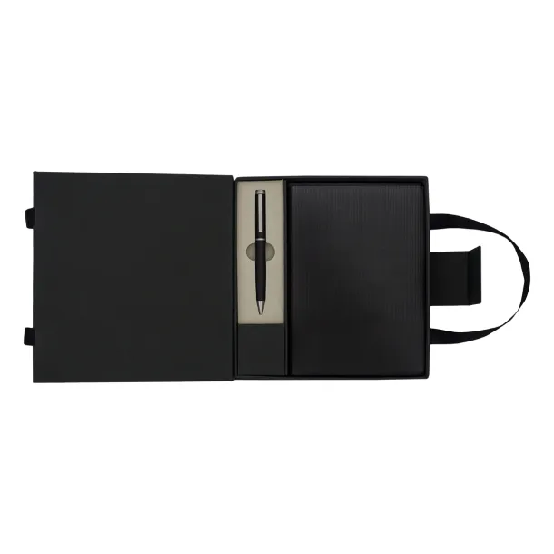 LOVINI gift set of notebook and pen Black