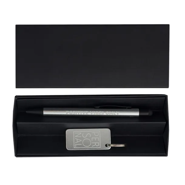 COUPLE pen and keychain gift set Silver