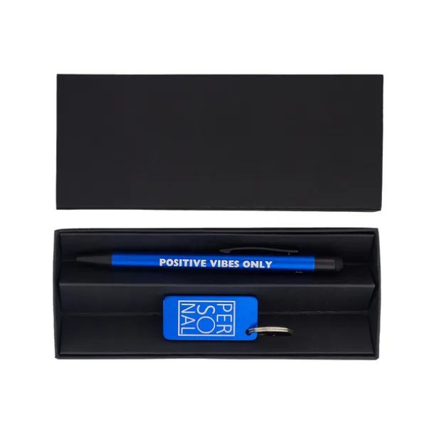 COUPLE pen and keychain gift set Blue