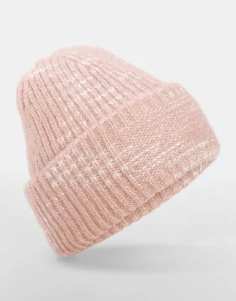  Chunky Knitted Patch Beanie - Beechfield Strawberry Haze