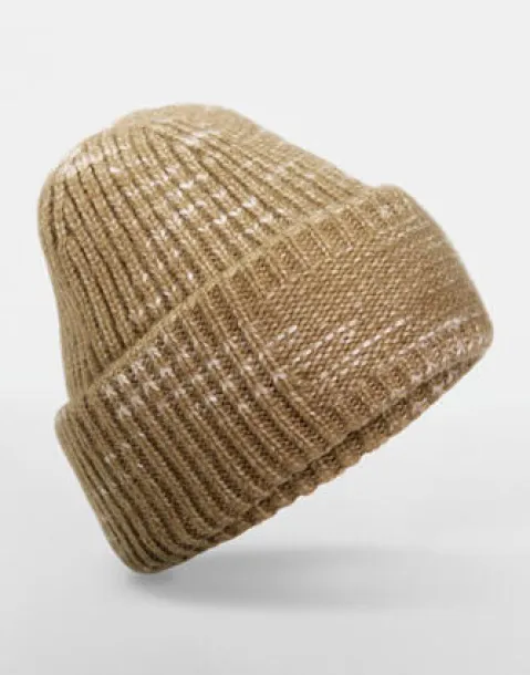  Chunky Knitted Patch Beanie - Beechfield Espresso Haze