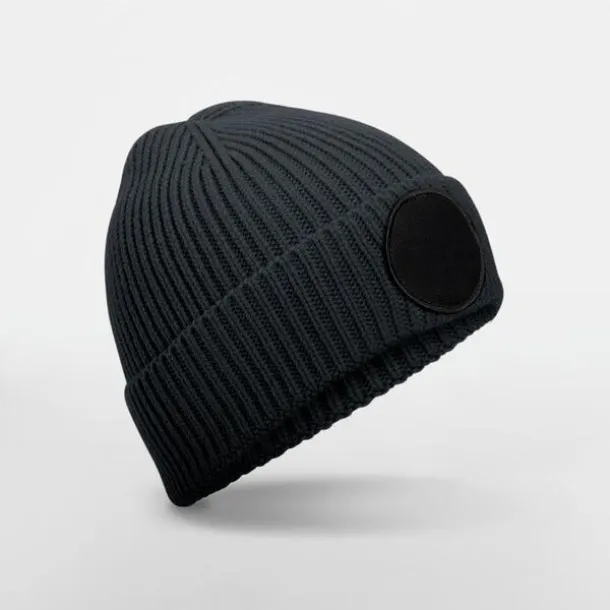  Circular Fashion Patch Beanie - Beechfield Graphite Grey Black