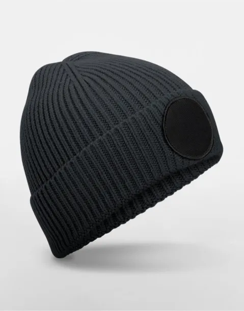  Circular Fashion Patch Beanie - Beechfield Graphite Grey Black