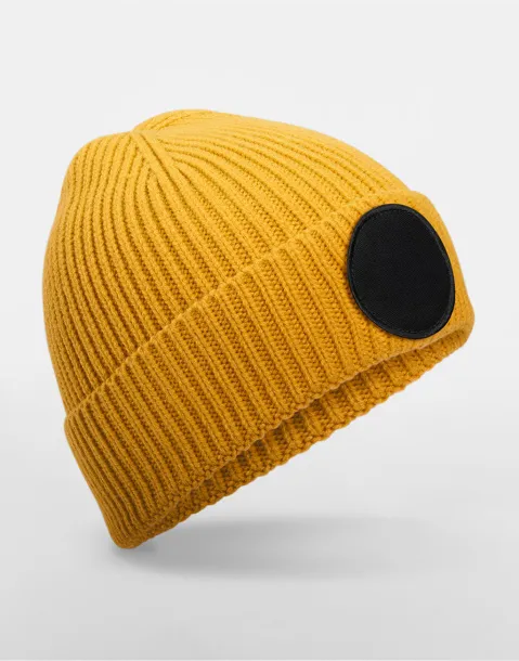  Circular Fashion Patch Beanie - Beechfield Mustard Black