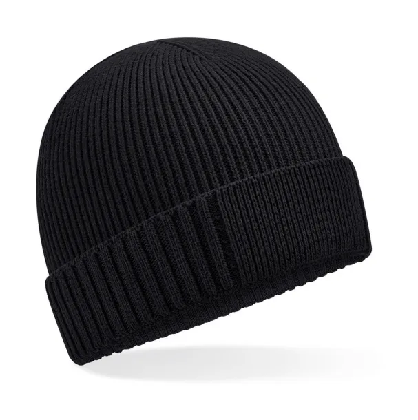  Organic Cotton Engineered Patch Beanie - Beechfield Black