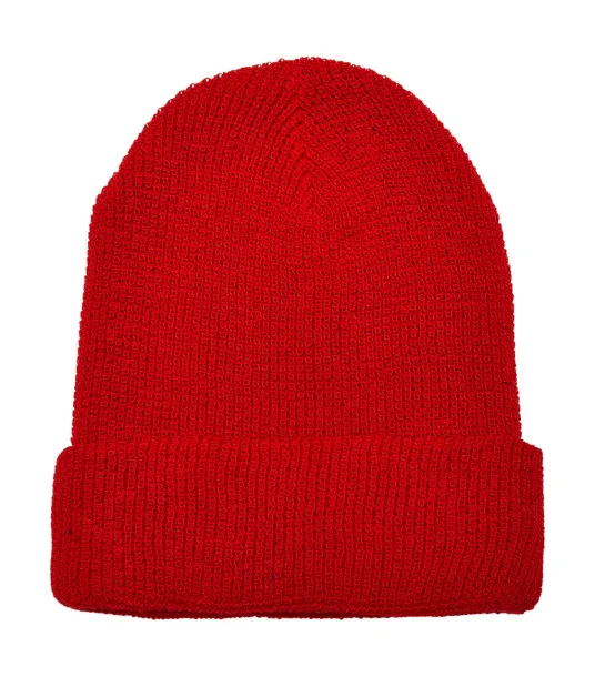  Recycled Yarn Waffle Knit Beanie - Flexfit Crvena