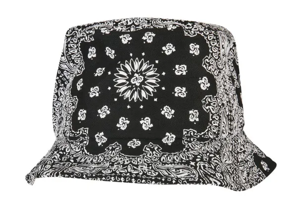  Bandana Print Bucket Hat - Flexfit Black