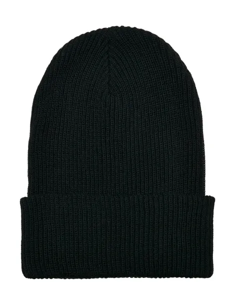  Recycled Yarn Ribbed Knit Beanie - Flexfit Black