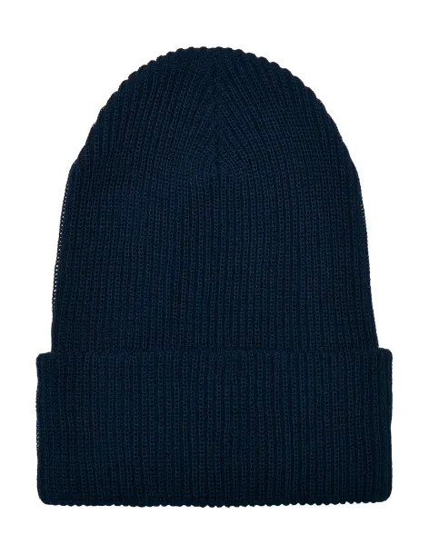  Recycled Yarn Ribbed Knit Beanie - Flexfit Navy
