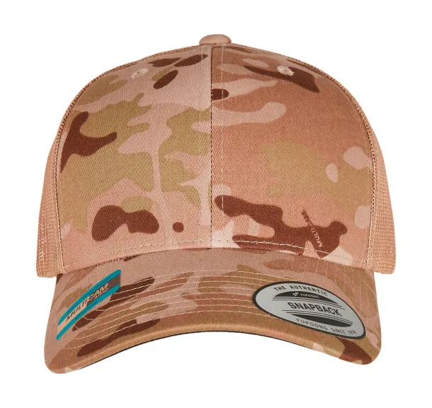Multicam®Trucker retro kamuflažna šilterica - 6 panela - Flexfit Multicam Arid Tan