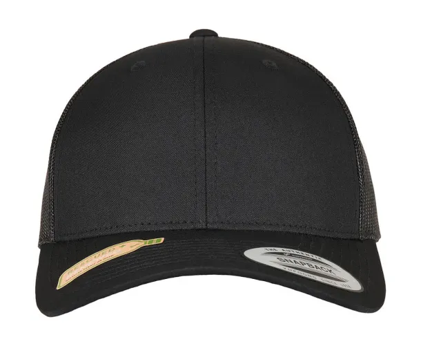 Trucker Recycled Polyester Fabric Cap - Flexfit Black