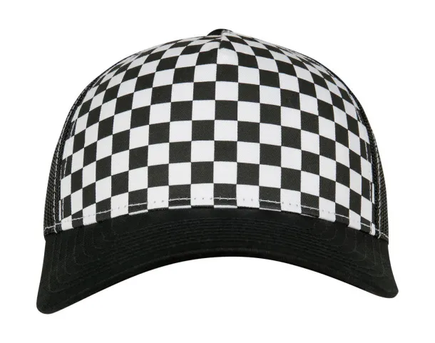  Checkerboard Retro Trucker - Flexfit Black Bijela