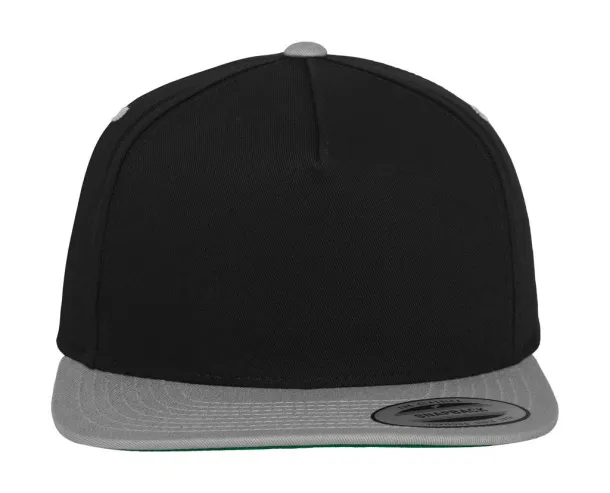  Klasična snapback šilterica - 5 panela - Flexfit Crna Srebrna