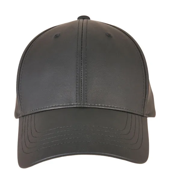  Synthetic Leather Alpha Shape Dad Cap - Flexfit Black