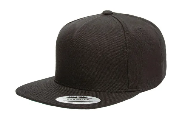 Premium 5 Panel Snapback - Flexfit Black Black
